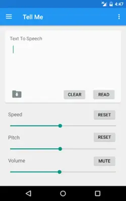 Tell Me - Text To Speech android App screenshot 1